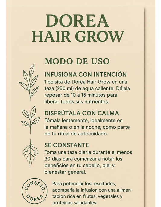 Dorea Hair Grow. 15 Pyramid tea bag and 1 hair oil